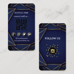 Leather black-Gold Social Media QR Code   Business Card