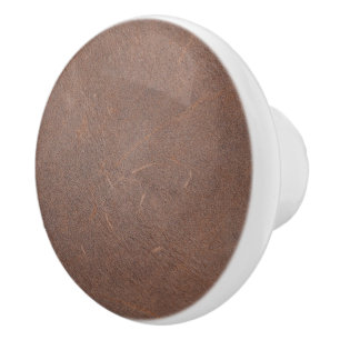 Leather Blue Tartan Fabric Crocodile Skin Ceramic Knob