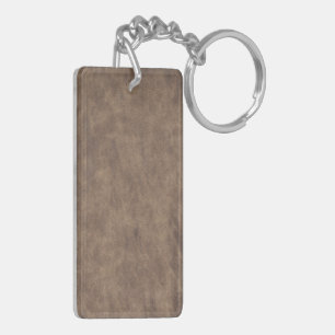 Leather Blue Tartan Fabric Crocodile Skin Key Ring