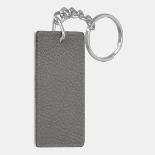 Leather Blue Tartan Fabric Crocodile Skin Key Ring