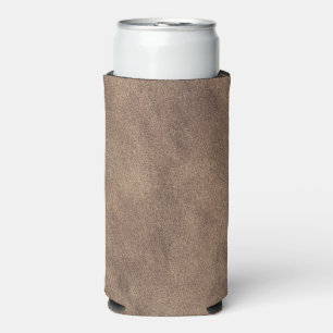 Leather Blue Tartan Fabric Crocodile Skin Seltzer Can Cooler