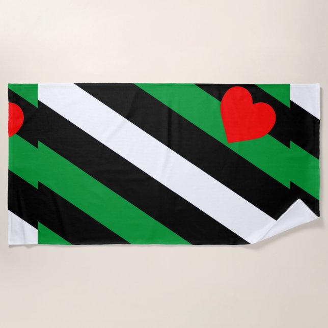 Leather Boi Pride Flag Beach Towel (Front)