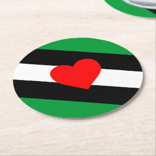 Leather Boi Pride Flag Round Paper Coaster