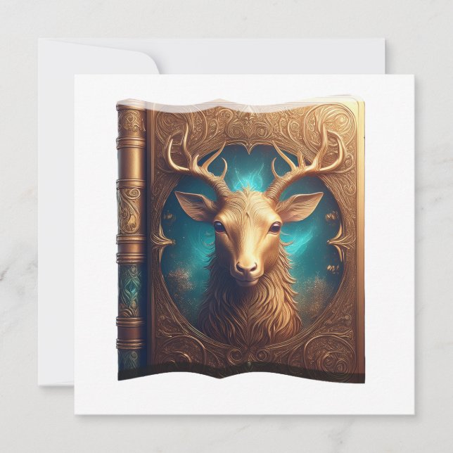 Leather Bound Copy Of A Deer Hunting Guide Invitation (Front)