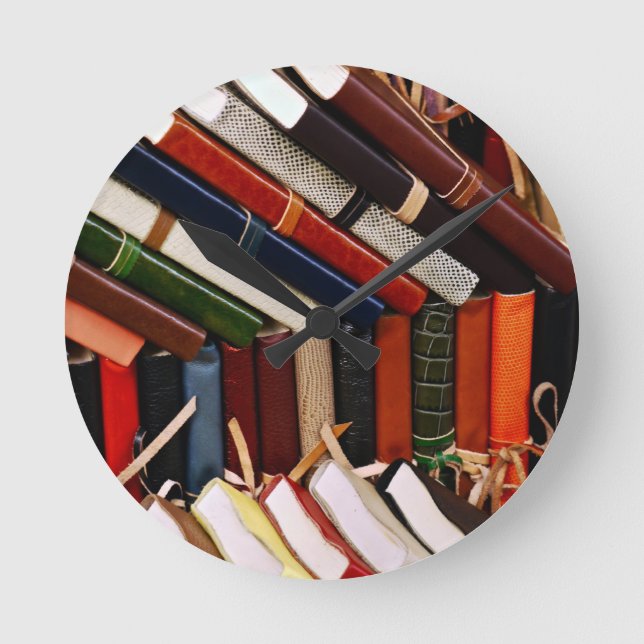 Leather-Bound Journals Round Clock (Front)
