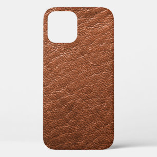 Leather brown structure clothing iPhone 12 case