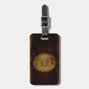 Leather Buckled Steer Luggage Tag