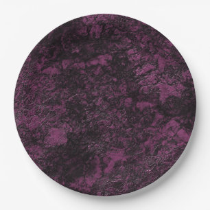 Leather Burgundy texture Paper Plate