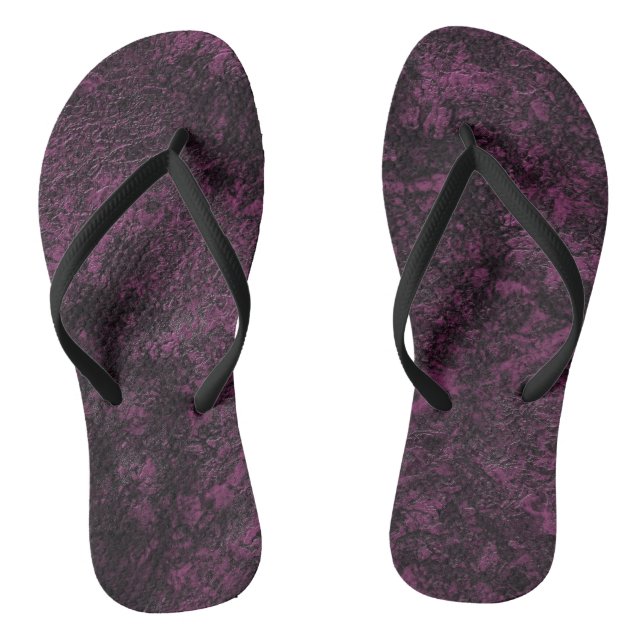 Leather Burgundy texture Thongs (Footbed)