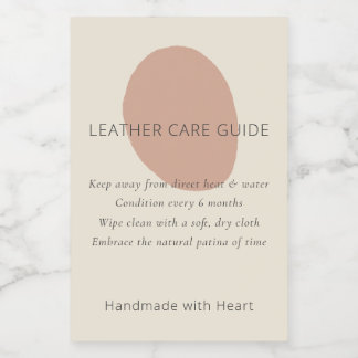 Leather Care Guide Terracotta Artisan Custom Label