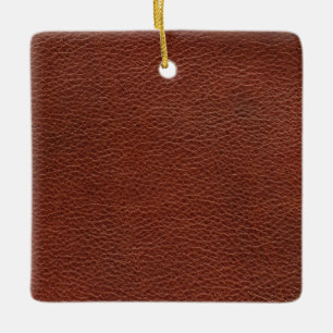 Leather Ceramic Square Ornament