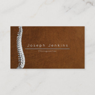 Leather Chiropractor Chiropractic Spine Therapist Business Card