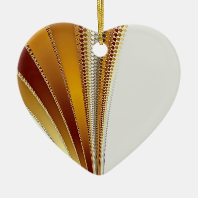 Leather Christmas Fractal Ceramic Ornament (Front)