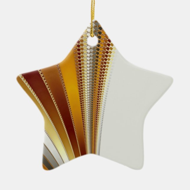 Leather Christmas Fractal Ceramic Tree Decoration (Front)
