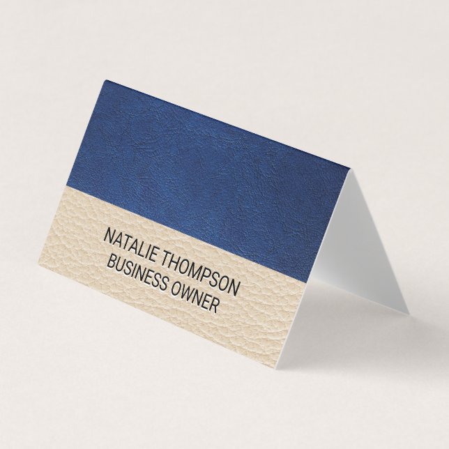 Leather Colour Block Business Card (Front)