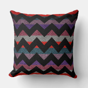 Leather Colourful Chevron Stripes Pattern #16 Cushion