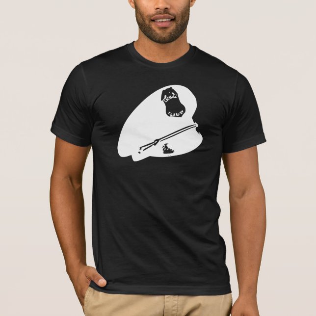 Leather Daddy, Dom, Cop Hat, Badge, Sheild, Fuzz T-Shirt (Front)