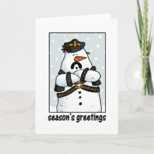 leather daddy snowman holiday card