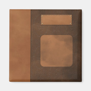 Leather decor magnet