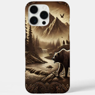Leather Design Bear by River iPhone 16 Pro Max Case