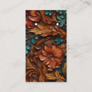 Leather Design Western Pattern Earring Cards