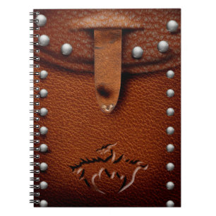 Leather dragon pouch notebook