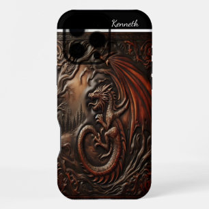 Leather Dragon's Peak iPhone 16 Pro Max Case