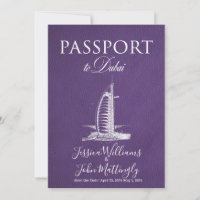 Leather Dubai Passport Wedding Save the Date