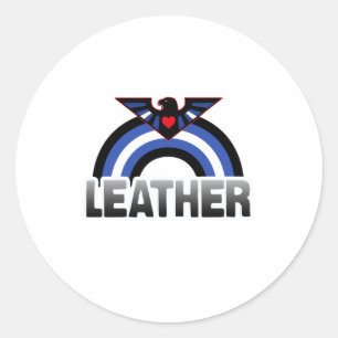 Leather Eagle Pride Classic Round Sticker
