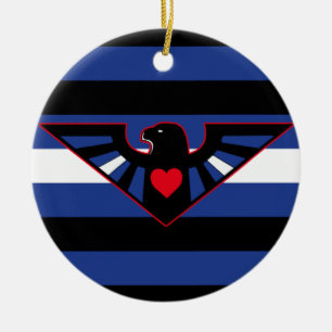 Leather Eagle Pride Flag Ceramic Ornament