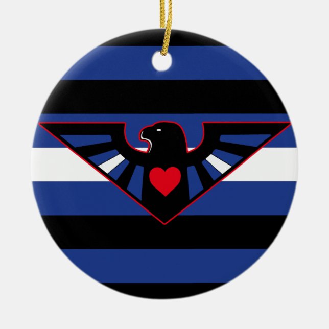 Leather Eagle Pride Flag Ceramic Ornament (Front)