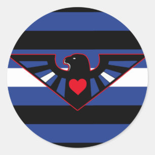 Leather Eagle Pride Flag Classic Round Sticker