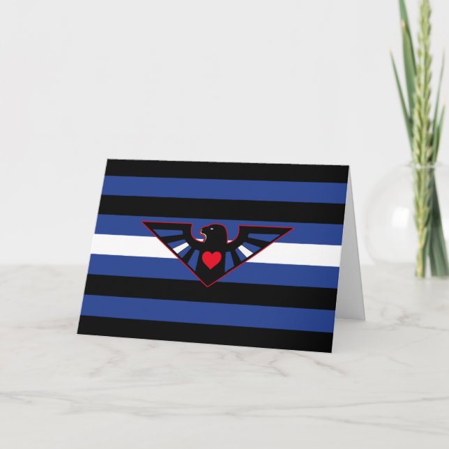 Leather Eagle Pride Flag Holiday Card (Front)