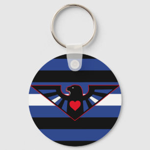 Leather Eagle Pride Flag Key Ring