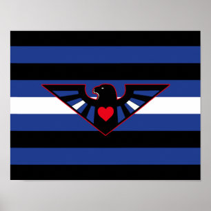 Leather Eagle Pride Flag Poster