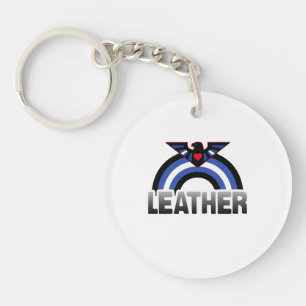 Leather Eagle Pride Key Ring