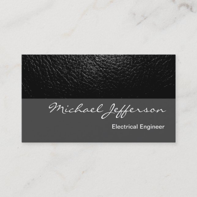 Leather Effect Grey Engineer Business Card (Front)