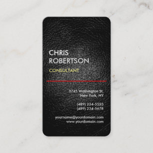 Leather Effect Grey Red Attractive Business Card