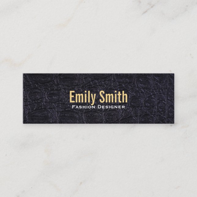 Leather Faux (crocodile) Mini Business Card (Front)