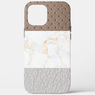Leather Faux Marble masculine blush leather iPhone 12 Pro Max Case