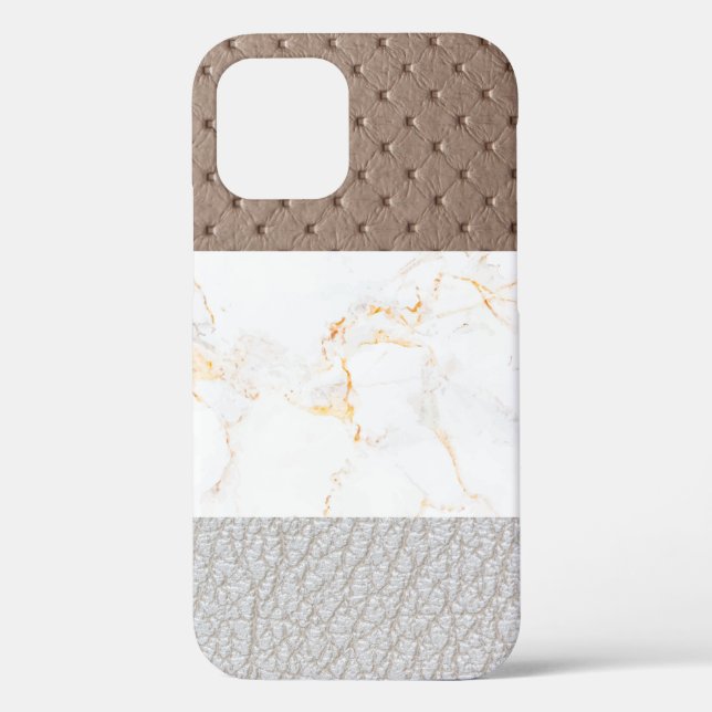  Leather Faux Marble masculine blush leather Case-Mate iPhone Case (Back)