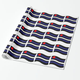 LEATHER FLAG WAVING -.png Wrapping Paper