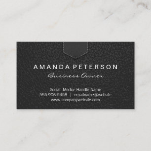 Leather Flap Stitched Business Card