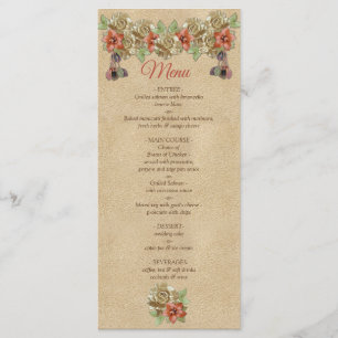 Leather Flowers on Cream Suede Menu