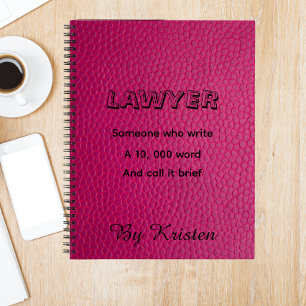 Leather Funny Lawyer Journal Personalised Law