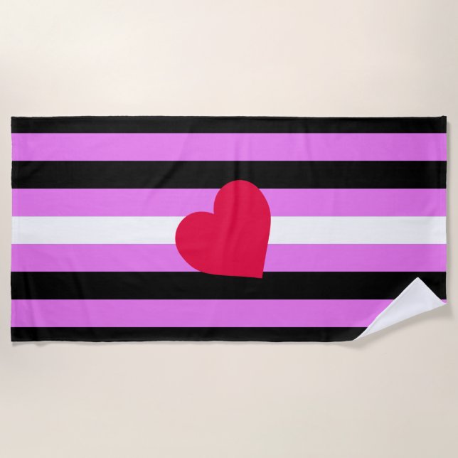Leather Girl Pride Flag Beach Towel (Front)