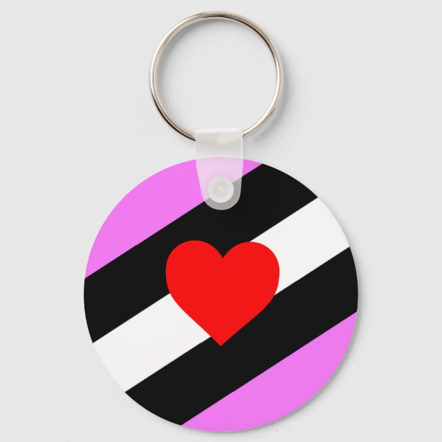 Leather Girl Pride Flag Key Ring (Front)