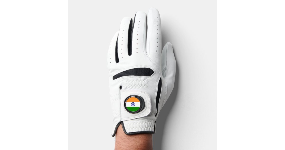 Leather Golf Glove with Flag of India | Zazzle