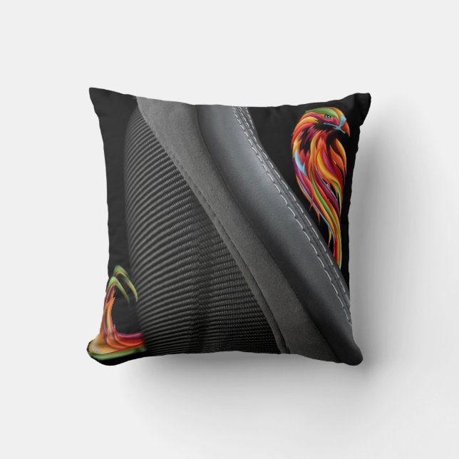 Leather & graphic Pillow (Front)
