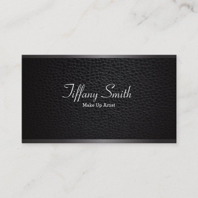 Leather / Gun Metal Trim Business Card (Front)